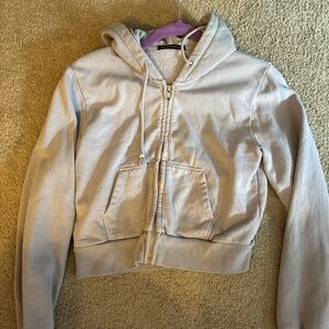 Light blue brandy Melville cropped hoodie